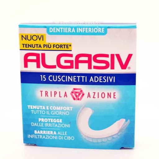 Algasiv Cuscinetti adesivi per dentiera inferiore – 15 pezzi