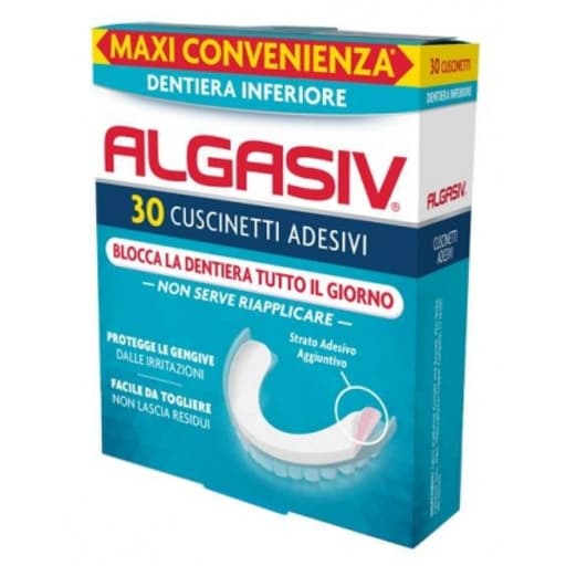 Algasiv Cuscinetti Adesivi – 30 pezzi per protesi dentaria inferiore